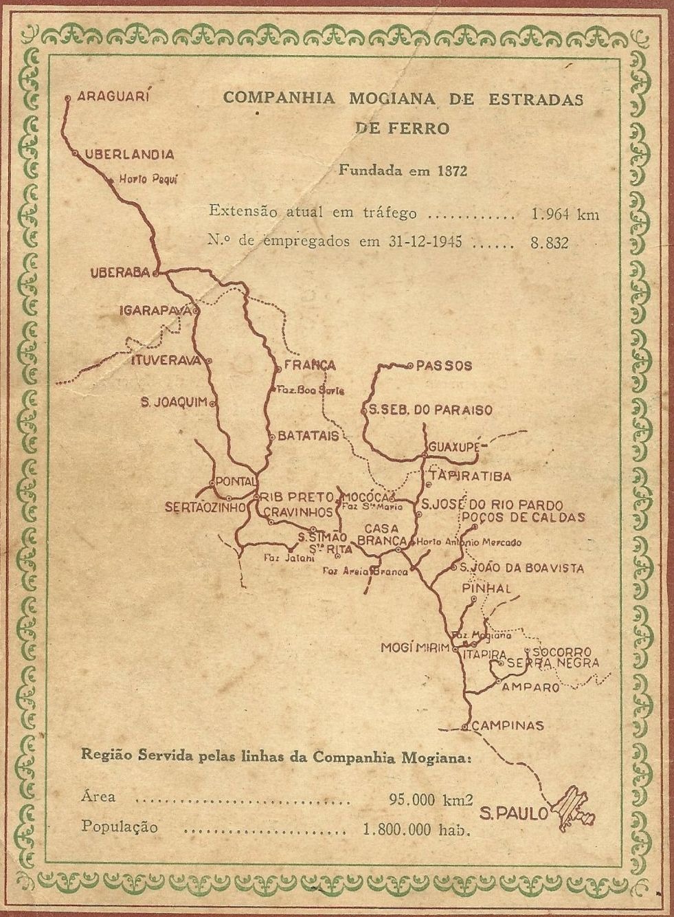 MAPA Companhia Mogiana de Estradas de Ferro. Assef MAPA Companhia Mogiana de Estradas de Ferro. Assef